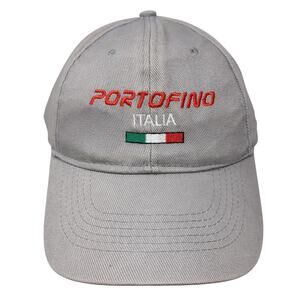 Portofino Italia Strapback Baseball Cap Gray One Size Embroidered Cotton Valento